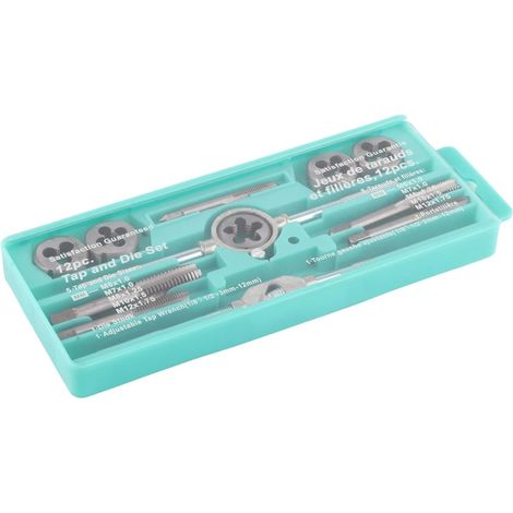 Jeu taraud/filière 12 pièces HSS, pour automobile et mécanique (1/5)