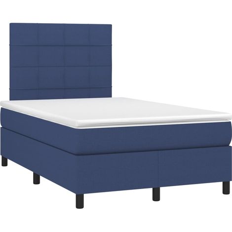 Maison Exclusive - Sommier à lattes de lit avec matelas bleu 120x190 cm tissu (1/5)