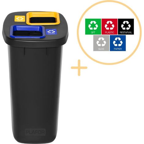 Recyclingbehalter mit zwei fachern 90 l fassungsvermogen
