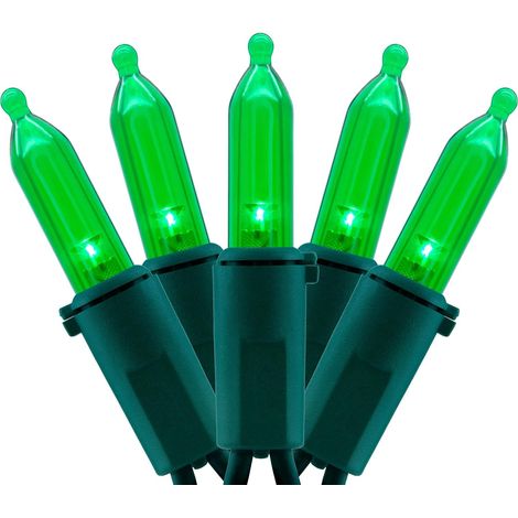 Guirlande lumineuse de Noël à LED vertes avec fil vert, 200 LED vertes certifiées UL pour usage commercial (1/3)