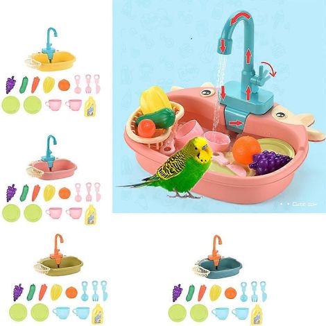 Baignoire pour oiseaux, mangeoire, douche automatique, piscine avec robinet, évier de cuisine, lave-vaisselle, jouets pour enfants et animaux de compagnie (1/4)