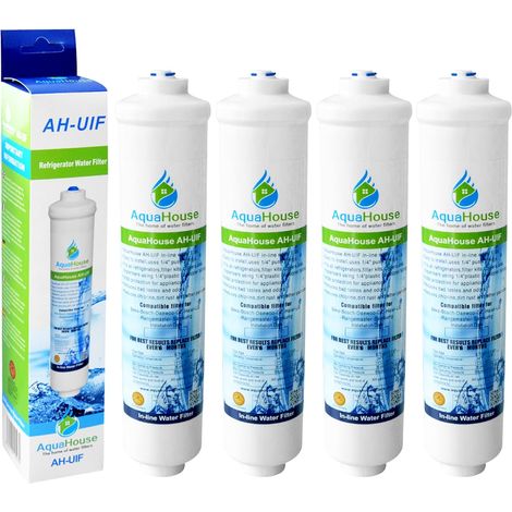 4x AH-UIF filtre à eau compatible pour réfrigérateur Samsung DA29-10105J, LG 5231JA2010B, Haier 0060823485A (avec filtres externes uniquement) (1/5)
