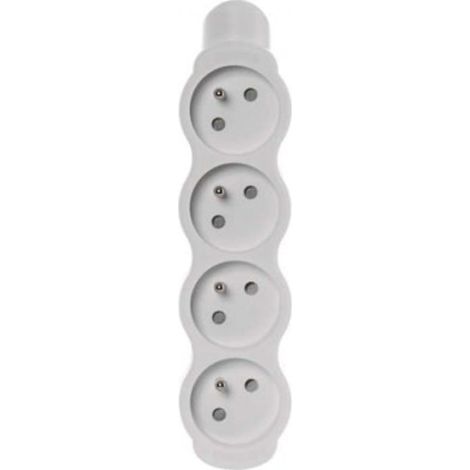 Steckdose/Verteiler für Verlängerungskabel mit 4 Steckdosen, mit/ohne weißem Stecker P0400N