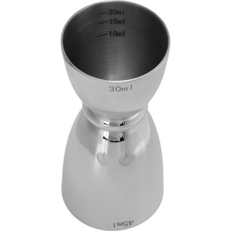 Verre doseur à vin double en acier inoxydable, shaker à cocktails, verre doseur pour bar, fêtes, club familial, miroir lumineux, forme en U