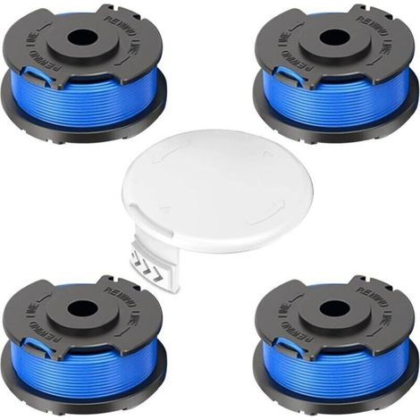 4er-Pack Ersatz-Trimmerfadenspulen für Ryobi One+ AC14RL3A 18V 24V 40V Trimmer, Spulendurchmesser 1,6 mm, Länge 20,11 m (4 Trimmerfadenspulen, 1 Abdeckung) (1/5)