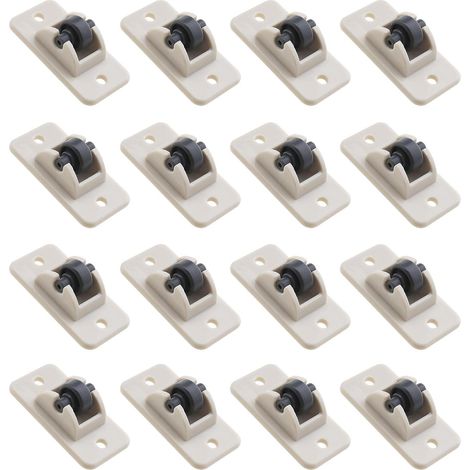 16pcs Roulettes auto-adhésives Rouleaux en Plastique 4.7x2.4x1.7mm pour Armoire Tiroir Boîte de Rangement Meubles Poulie Roulettes Beige (1/5)