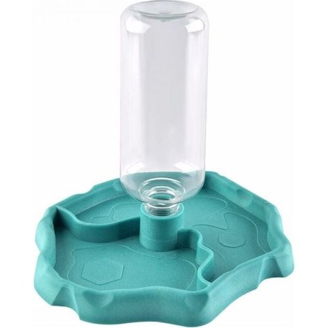 Blue Reptile Water Dispenser, 2-in-1 Overflow Protection, Plastic Feeding Bowl, Feeding Bowl for Turtles and Geckos, YMYNY