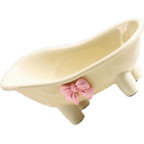 Mini portasapone da vasca, portasapone decorativo in plastica con fiocco per bagno e WC, stile classico. (1/5)