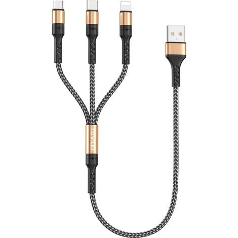 Cable Multi Chargeur, 3 en 1 Chargeur Multi Embout Rapide [0.5M] (1/5)