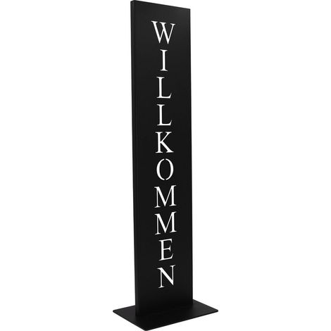 Panneau de Bienvenue en Métal Noir Mat Support Décoratif pour Entrée et Extérieur 71 cm - PANGIVO (1/5)