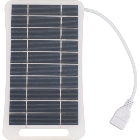 Ortviai Panneau Solaire USB 5 V / 5 W Portable en Silicium Monocristallin Blanc pour Camping et Randonnée (1/5)