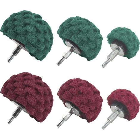 6 pièces tampon de polissage non tissé, pour perceuse filetage 1/4 pouce, nettoyage métal, élimination rouille, polissage acier inoxydable chrome aluminium (1/5)