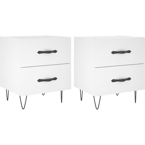 Maison Exclusive - Nachttische 2 Stk. Weiß 40x35x47,5 cm Holzwerk