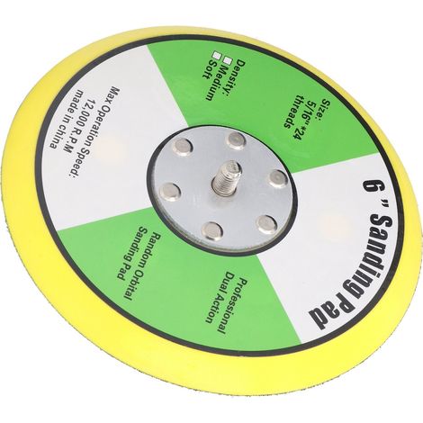 Ponceuse-polisseuse pneumatique avec plateau de support auto-agrippant en polyuréthane, idéal pour le ponçage, le polissage et la finition miroir. Plateau de 152 mm (6 pouces), filetage 8 mm (5/16 pou (1/5)