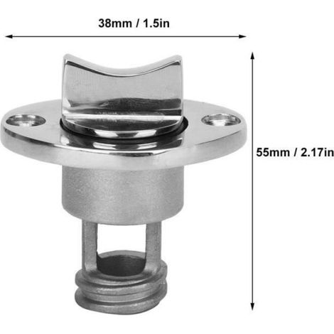 Bouchon De Vidange - Acier Inoxydable 316 - Pour Bateau Et Yacht - 38 X 55 Mm - Filetage 3/4 Pouces - 1 Pièce (1/4)