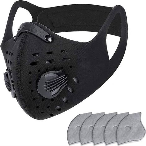Masque de Cyclisme Anti-poussière Masque Anti-poussière Réutilisable avec Filtre en Carbone pour Moto , Travail du Bois , Cyclisme , Course à Pied (1/5)