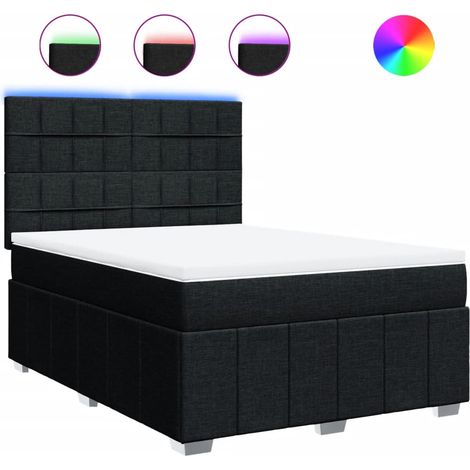 Maison Exclusive - Giroletto a Molle con Materasso Nero 140x190 cm in Tessuto