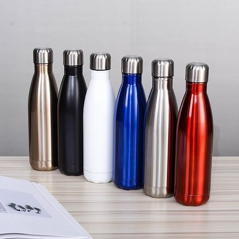 Isolierte Edelstahl Trinkflasche 500/750 ml, doppelwandig, wiederverwendbar, BPA frei, auslaufsicher, für Kinder und Erwachsene, Sport, Fitnessst (1/2)