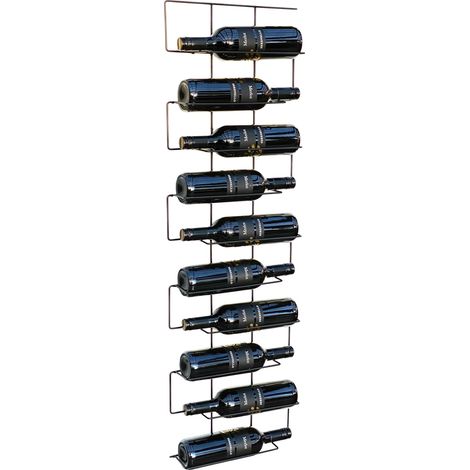 DanDiBo Casier à vin Métal Noir Mural Étroit 96136 Casier à bouteilles Porte-bouteilles (1/5)