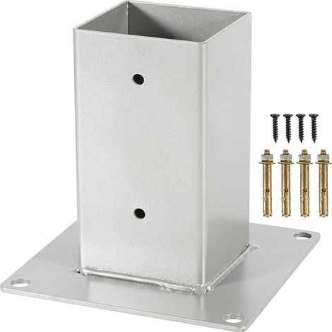 Wolketon Base para poste cuadrado de jardín, 4x postes cuadrados de madera, soporte para poste para valla, carport y pérgola - 80 x 80 mm