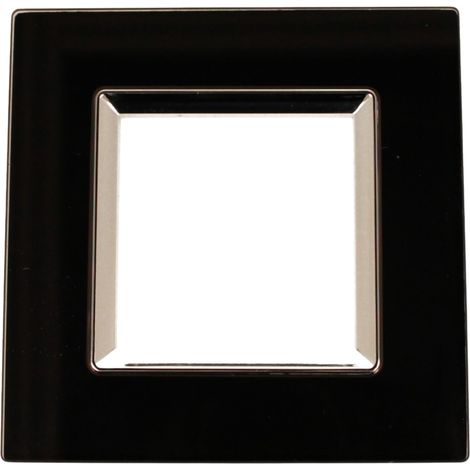 Placca Quadrata In Vetro Temperato MBL 2 Moduli/Posti Compatibile Bticino Living 3 Colori Disponibili (Nero)