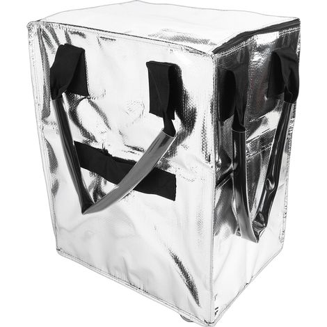 Sac à provisions pliable à roulettes, idéal pour faire les courses, le linge, le camping et les déménagements (argenté). (1/5)
