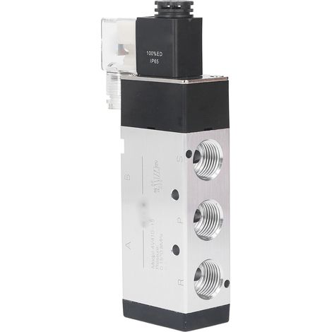 Électrovanne pneumatique air 2 positions 5 voies IP65 tête pilotage précise 0.15-0.8Mpa DC24V en alliage aluminium (1/5)