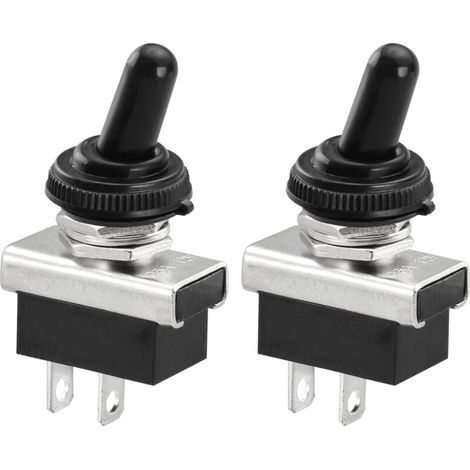 Metall-Flip-Wippschalter 12V 25A SPST Ein/Aus 2 Positionen 2 Pin für Auto-Armaturenbrett-Licht mit wasserdichter Kappe FLITI (1/4)