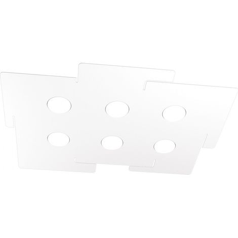 Plafoniera Moderna Echo Metallo Bianco 6 Luci Gx53