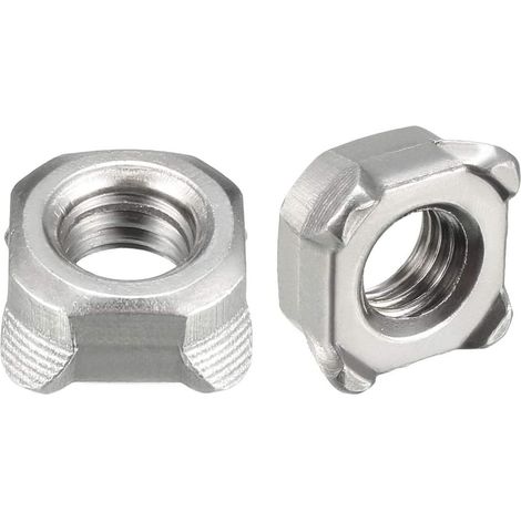 Écrous M8 Carré UNC Grossier Carbone Acier Argent 10pcs (1/3)