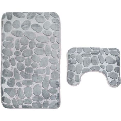 2pcs Coral Velvet Soft non   salle de bain douche tapis tapis moquette-XFM705106241234