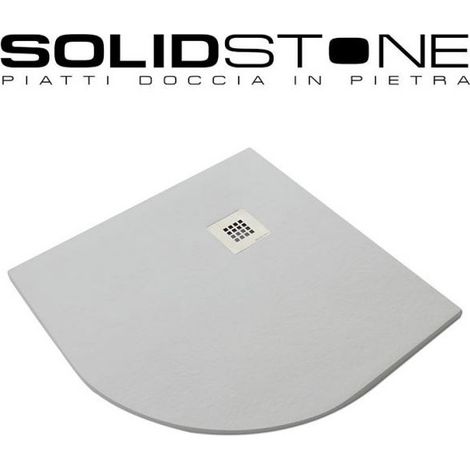 Piatto Doccia 80x80 90x90 Slim Semicircolare Effetto Pietra Angolare con Piletta - Dimensione Piatto 70x90 Destra (1/4)
