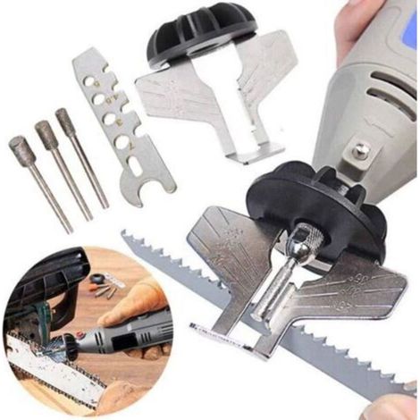 Kit d'affûtage pour tronçonneuse, affûteuse électrique dentelée, accessoire de polissage compatible avec perceuse à chaîne, kit complet d'affûtage de chaîne de tronçonneuse (1/5)