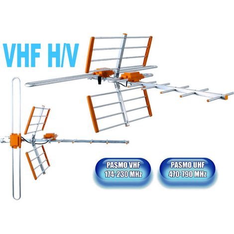 antenna digitale terrestre uhf-vhf HD alluminio galaxy combo corta (1/5)
