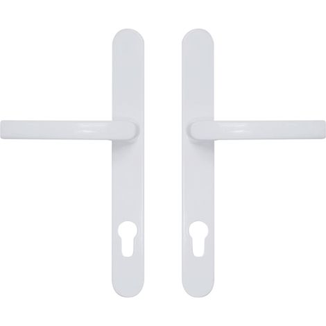 Kintech – Garniture en aluminium sur plaques de 30mm – Entraxe 210mm – Finition blanche RAL9016 – Fixation invisible par vis M5