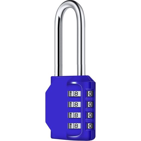 1 cadenas à combinaison bleu long (6,7 cm), étanche, à 4 chiffres C