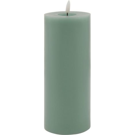 Luxe Collection Melt Effect LED Candle - Wax - L9 x W9 x H23 cm - Sage