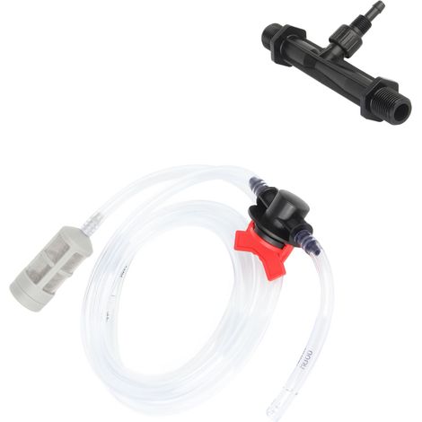 Injecteur d'engrais en plastique efficace avec tube d'irrigation goutte à goutte pour pelouse, jardin et serre, 1/2 pouce (1/5)