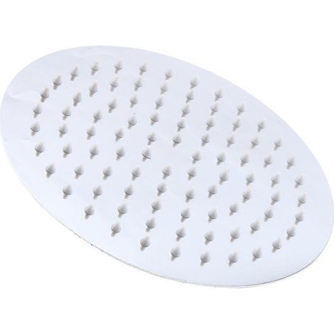 Pommeau de douche rond chromé de 20 cm (8 pouces) pour salle de bain, à effet pluie. (1/5)