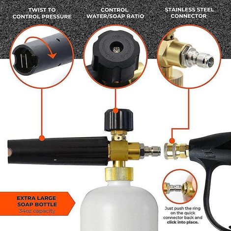 Canon à mousse pour lave-auto - Ensemble complet pour voitures, y compris herbe en mousse, pour décorer voitures, camions ou SUV (1/3)