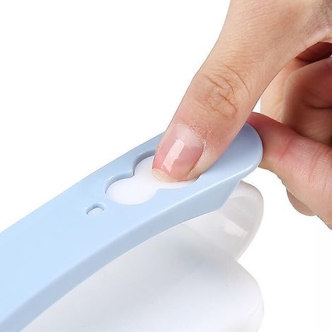 Brosse à vêtements bleue de 16 cm avec poils doux et manche en plastique amovible (1/4)