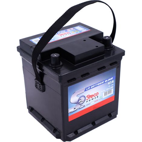 Stecopower – Batterie 12V 40Ah 400A – 414 – Technologie plomb-acide – Disposition des pôles + à droite – Longueur 175 mm – Garantie 2 ans
