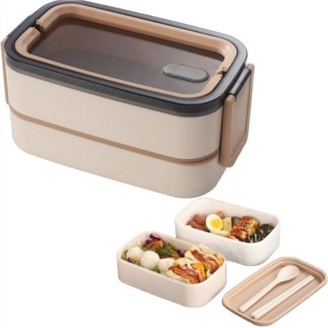 Boîte À Lunch - Acier Inoxydable 304 - Isotherme Étanche - 1400 ml - Compartiments Séparés - 1 Pièce (1/5)