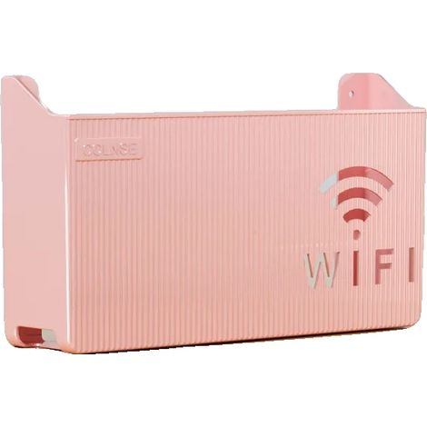 Caja de almacenamiento para router, diseño de montaje en pared, organizador de cables, rosa. (1/2)