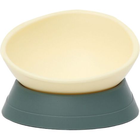 ZVD Bulldog Gamelle Antidérapante Amovible En Caoutchouc Pour Chien Et Chat Avec Base Inclinée Et Inclinée (Beige) (1/4)