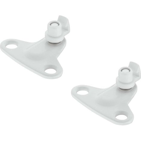 2 linguette a vite per fissare la bussola al mobiletto incernierato e sollevabile, interasse 28 mm, acciaio bianco. Montaggio: Cassapanca, Mobili, Supporto, Cucina, Caravan, Porta, Corpo (1/3)