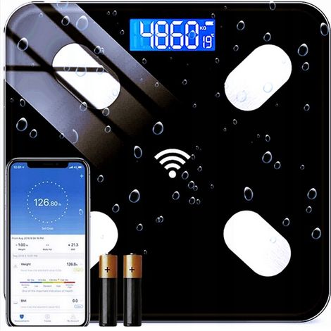 BÁSCULA DE BAÑO DE 180 KG, PANTALLA DE CRISTAL, ELECTRÓNICA, LCD, PRECISA Y EXACTA
