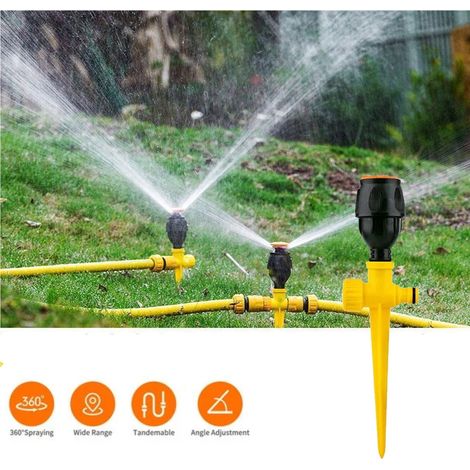 Arroseur Rotatif - Tête D'arrosage Automatique À Rotation 360° - Pour Jardin Terrasse Pelouse - Réglage 90°/180°/360° - En Plastique ABS - 1 Pièce (1/5)