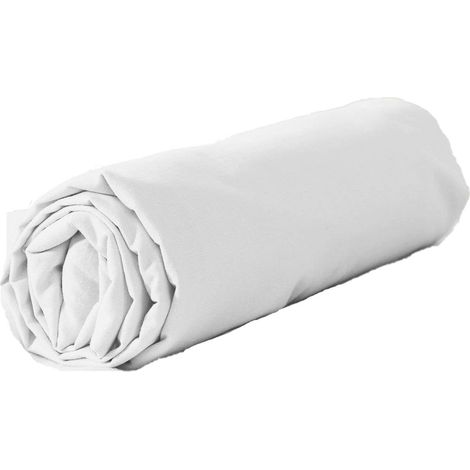 Drap housse 2 places 100% coton lavé bonnet 25 cm (1/3)