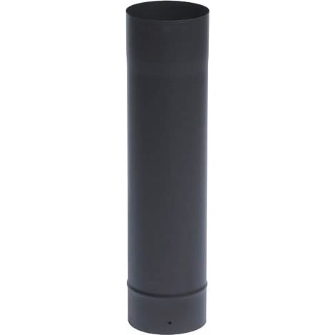 TEN – Tuyau conduit de fumée en acier émaillé noir mat Ø125 – Longueur 50 cm – Résistant aux acides et hautes températures
